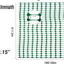 PotatoLife Plastic Mesh Fence, Extra Strength 4'x100' Roll with 50 Zip Ties, Resuable Temporary Netting for Garden Fencing, Snow Fencing, Animal Barrier, Poultry, Deer, Dog, Construction, Green