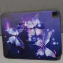 Purple Butterflies Pattern Case for iPad Air 13 Inch Case M2 2024,BFDHGQZC 360 Degree Rotating Stand Protective Cover with Auto Sleep/Wake for iPad Air 13 Inch M2 2024