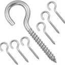 3.2 Inches 304 Stainless Steel Screw Eyes 6 Pack,Heavy Duty Screw in Hooks for Hammock Stand, Indoor Ceiling&Outdoor