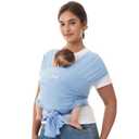 Momcozy Baby Carrier AirMesh - The Perfect Summer Water Sling for Newborns to Toddler 8-35 lbs - Cooling, Breathable and Lightweight Baby Wrap, Nice for Summer, Pool, Beach, Swimming, Light Blue