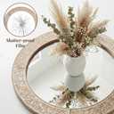 24 Inch Farmhouse Round Wall Mirror, Rustic Wooden Frame Circle Mirrors, Decorative Distressed Hanging Mirror for Bathroom Living Room Bedroom Entryway