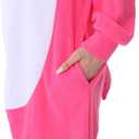 dressfan Cartoon Unisex Animal Grey Shark Costume Pajamas Adult Kids Teen Women Men (Pink, S)