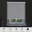 Sunoff Blackout Roller Shades Blinds Cordless for Windows Pull Down Room Darkening Door Blinds with Thermal Insulated Easy to Install for Living Room,Bedroom,Home,Office,Heather Grey 33.5" W x 72" H