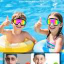 Aegend New Kids 2 Pack Wide View Swim Goggles, Anti-Fog/UV No Leak Goggles with Ear Plugs Kids 3-14