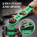 Silicone Magnetic Measuring Spoons, 2 Pack Coffee Measuring Spoons(4-size) - Equipped with strong N50 magnets  securely attach to any metal surface, Suitable for dry and liquid ingredients(Green)
