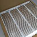 HVAC Premium 22'' x 18'' [Duct Opening] Flat Stamped Steel Return Air Grille - Sidewall and Ceiling - HVAC Vent Duct Cover - White [Outer Dimensions: 23.75''w X 19.75''h]