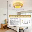 Boho Ceiling Fan with Lights: 20" Bamboo Low Profile Rattan Caged Farmhouse Ceiling Fans with Light Flush Mount Remote Control 6 Speeds for Bedroom Living Room Kitchen