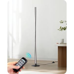 EDISHINE Helix LED Floor Lamp, 56" Tall Corner Lamps 2700K-6000K Dimmable, Remote Control & Foot Switch, Modern Minimalist Pole Lights for Bedroom, Living Room, Office, Black