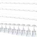 Barydat 4 Pcs Acrylic Champagne Wall Holder Clear Wine Glass Rack Wall Mounted Hanging Champagne Flute Display Stand for Home Bar Party Supplies (32")