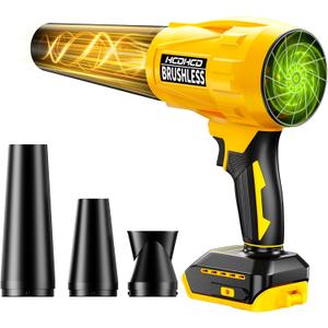 Electric Cordless Leaf Blower for DeWALT 20V Battery, 580,000 RPM Brushless Turbo Jet Blower with 3 Nozzles, Handheld Blower for Patio, Garden, Yard, Leaves, Dust, Garage & Snow Cleaning (Not Battery)