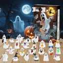 2 x Halloween Ghost Advent Calendar 2025,24 Day Halloween Countdown Calendar with 24Pcs Collectible Ghost for Kids Boys Girls Teens,Boo Basket Stuffers,Ghost Ornaments Decorations Gifts