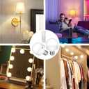 Rechargeable Battery Operated Light Bulb with Remote Control 2 Packs, 350LM Dimmable Detachable LED Bulb with 15 Colors Selectable & 3 Timer, Wireless Puck Light Bulb for Wall Sconce, Non-Hardwired