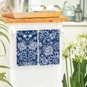 Artoid Mode Blue Floral Paisley Kitchen Towels Dish Towels, 18x26 Inch Seasonal Spring Decoration Hand Towels Set of 2