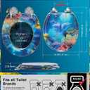 Angol Shiold Round Ocean Resin Toilet Seat Slow Close Quick Release Metal Zinc Alloy Hinge Easy to Install also Easy to Clean, Decorative Acrylic Seats (16.5 Inch, Blue Dolphins)