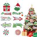 20PCS Christmas Decor Cardboard Sign Christmas Green Monster Tree Decorations Clearance Welcome to Whoville Xmas Winter Party Decoration Hanging Ornaments