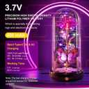 Mothers Day Rose Gifts for Mom Birthday Gift, Rechargeable Galaxy Glass Rose in Glass Dome Crystal Roses Butterfly Anniversary Mother's Day Flowers Gifts for Women Mom Wife Grandma Daughter, Pink
