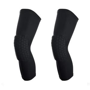 SUJAYU Basketball Knee Pads, 2 Pack Honeycomb Anti Collision Leg Compression Sleeves, Sports Sleeves for Wrestling Football Volleyball Soccer Skating (Large, Black)