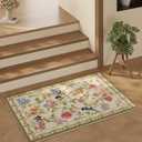 Door Mat Indoor Entrance 2x3 Rug Machine Washable Floral Bird Magpies Animal Small Area Rug Non-Slip Low Pile Throw Rugs for Entryway, Kitchen, Front Door Indoor Entrance, Entry, Kids Room (White)