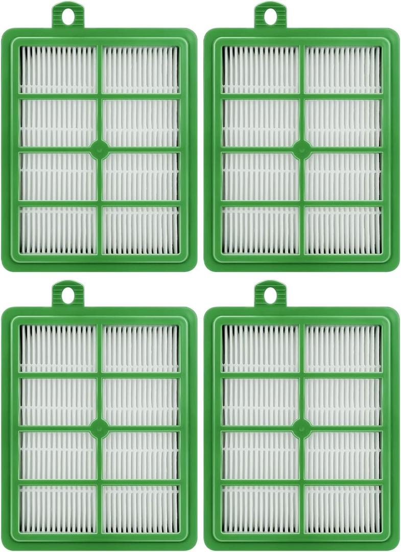 HASMX Hepa Filter Replacement for Electrolux Vacuum Cleaner EL4021A EL4040A EL4042A EL4050B EL4100A EL4101A EL4103A, Replaces Part Numbers EL012, EL012A, S-filter HEPA Vacuum Filter, Green (4-Pack)