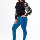 Zac & Rachel Womens Pull on Ankle Pant with Metal Tab (Black, XXXL)