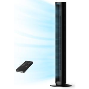 PHILODECO Tower Fan For Bedroom, 40 Inch Bladeless Fan, 80  Oscillating Fan, Silent Floor Fan With Remote Control Led, 4-Speed Multiple Modes, 7h Timer, Large Air Outlet