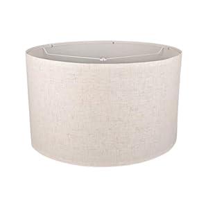 Vipmip Line Lamp Shades, 18" Top x 18" Bottom x 12" High, Assembly Required Large Drum Lampshade, Replacement Lamp Shades for Table Lamps, Floor Lamps, Spider Fitter, 
Beige Shade