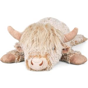 3.5Lbs Weighted Stuffed Animals Microwave Highland Cow Plush with Removable Heating Pad 23" Unscented Heatable & Coolable Highland Cow Cute Warm Gifts for Kids and Adults