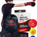 Boxing Reflex Ball for Adults and Kids - React Reflex Balls on String with Headband, Carry Bag and Hand Wraps - Improve Hand Eye Coordination, Punching Speed, Fight Reaction