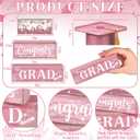 CroBlissful 4 Pcs Pink Graduation Table Decorations 2026 Graduation Tiered Tray Decorations Congrats Class of 2026 Wooden Block Centerpiece Sign Farmhouse Congratulate Gifts for Home Shelf Office