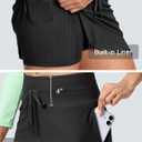 Swim Skirts for Women High Waisted Tummy Control Quick Dry UPF 50 Bathing Suit Skirt with Liner Zipper Pockets (Black, XXL)