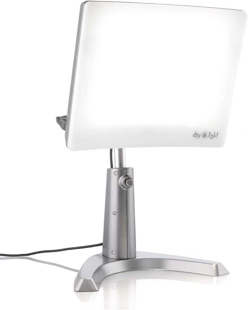 Carex Day-Light Classic Plus Sunlight Therapy Lamp - 10000 LUX Therapy Lamp at 12 Inches, LED Bright White Light with Adjustable Height and Brightness Levels for Mood, White