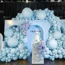 Pastel Blue Balloon Garland Kit Double Stuffed Light Baby Blue Balloons Arch Different Sizes 18/12/5 Inch for Baby Shower Birthday Gender Reveal Wedding Graduation Party Decorations