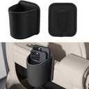 LECART 2 PCS Large Cup Holder for Car Door, Clip On Bottle Holder with Scratch Resistant Leather, Universal Fit Storage Organizer Accessories for Back Seat, Water Cup, Big Drinks, Beverages, Black