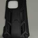 FNTCASE for iPhone 16 Pro Case: Military Grade Drop Proof Protection Mobile Cover with Kickstand | Matte Textured Rugged Shockproof TPU | Protective Sturdy Phone Case - 6.3 inch Black