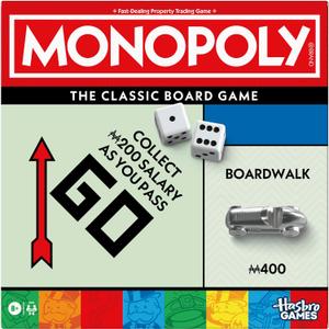 Monopoly Board Game | Classic Game with Storage Tray and Larger Tokens | Ages 8+ | 2 to 6 Players | Family Games for Kids and Adults | Kids