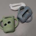 BUSOHA 3 Pack Silicone Sleeves for Lansinoh Glass Bottles - Wide Neck Baby Bottles Sleeves for Lansinoh Bottles Baby Anti-Colic Bottle Holder with Handle Anti Breakage Silicone Protector,5 oz (White + Green + Blue)