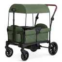 Evolur Trailblazer Foldable Wagon Stroller for 2 Kids with Canopy, Green