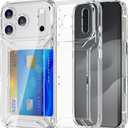 AICase Compatible with iPhone 17 Pro Max Case with Card Holder Clear, Slim Thin Lightweight Transparent Wallet TPU Protective Phone Case with Credit Card Slot Compatible with iPhone 17 ProMax