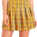 WDIRARA womens Soft (X-Large, Yellow Plaid)