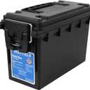 Sheffield 12629 Ammo Storage Box, Stackable .30 Cal Field Boxes, Water and Dust Resistant, Lockable Storage Box with Handle, Secures Hunting Gear, Supplies, and Bullets, Made in USA, Black, 1-Pack (0.30)