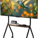 Rolling TV Stand for 49-75 Inch LCD LED OLED Flat/Curved Panel Screen TVs, Mobile TV Stand with Wheels, Height Adjustable TV Floor Stand, Holds up to 110 Lbs, Max VESA 600 x 600 mm, Black