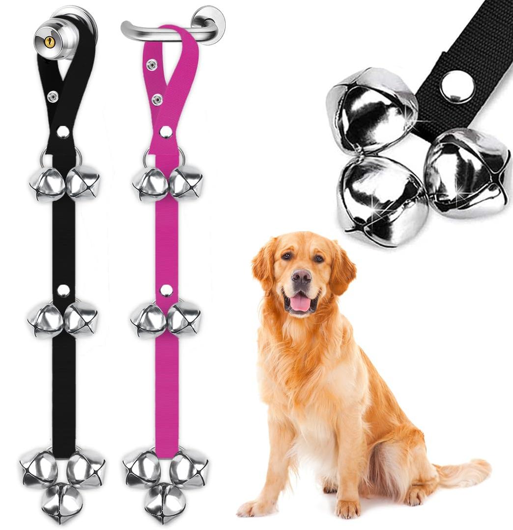 BLUETREE 2 Pack Dog Doorbells Premium Quality Training Potty Great Dog Bells Adjustable Door Bell Dog Bells for Potty Training Your Puppy The Easy Way - 7 Extra Large Loud 1.4 DoorBells