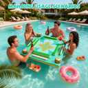 Floating Mahjong Table for Pool, Double-Sided Water Game Tray with Mahjong & Poker Card Playing Surfaces for Poker, Card, Dominoes, Board Games and Summer Pool Party Supplies