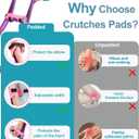 Forearm Crutches for Adults Have Elastic Crutches Padding for The Elbow+Hand Padding, Increases Walking Comfort