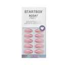BTArtbox Press On Nails Medium - Pink Frosting, Lamp-Curable Almond Cat Eye French Tip Press On Nails with Glue and Adhesive Tabs for Women, Soft Gel Glue On Nails in 15 Sizes - 30 Stick On Nails Kit