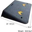 Rubber Threshold Ramp for Doorways Heavy Duty 10cm 4" Rise Wheelchair Ramp, 1 Pack Recycled Rubber Power Curb Ramp for Door Threshold Wheelchair Scooter Ramp Curb Ramp (RTR100)