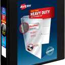 Avery Heavy-Duty View 3 Ring Binder, 2" One Touch Slant Rings, 530-Sheet Capacity, 2.8 Inch Wide Spine, Great for Home, School Supplies, Office, or Organization Needs, 1 Black Binder (05500)