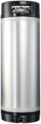 Steel Corny Keg, 5 Gallon Ball Lock Homebrew Beer Keg, Black Handles