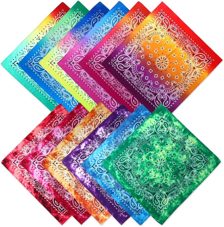 Dye Bandanas Cotton Halloween Bandana Paisley Pattern Cowboy Hip-hop Head Wrap Scarf Wristband Headbands