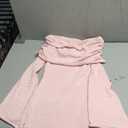 Unybwonn Women's Off Shoulder Mini Short Dress Bodycon Long Sleeve Crochet Sexy Going Out Mesh Elegant Sweater Dresses (Pink)